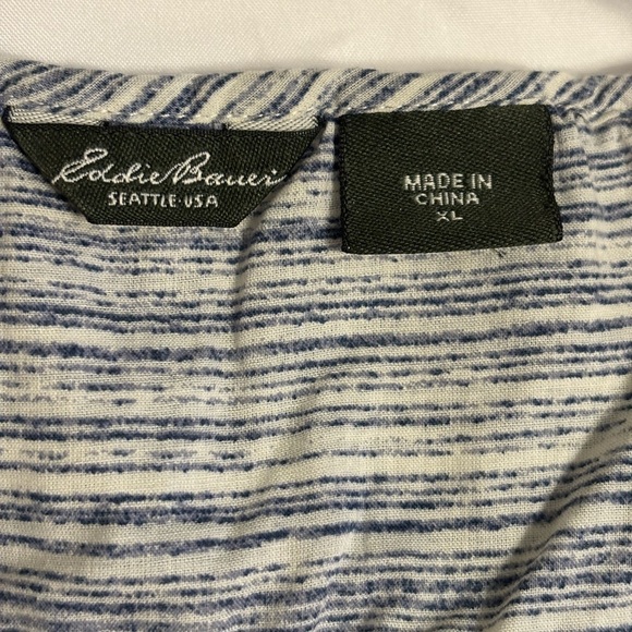 🌿 Eddie Bauer Lace-Front Slub Knit Top – Size XL - Picture 2 of 8